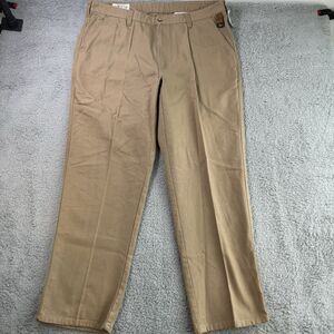 S Orvis Pants Mens 40x32 Brown Rhinohide Cotton Duck Canvas Leather Trim Field